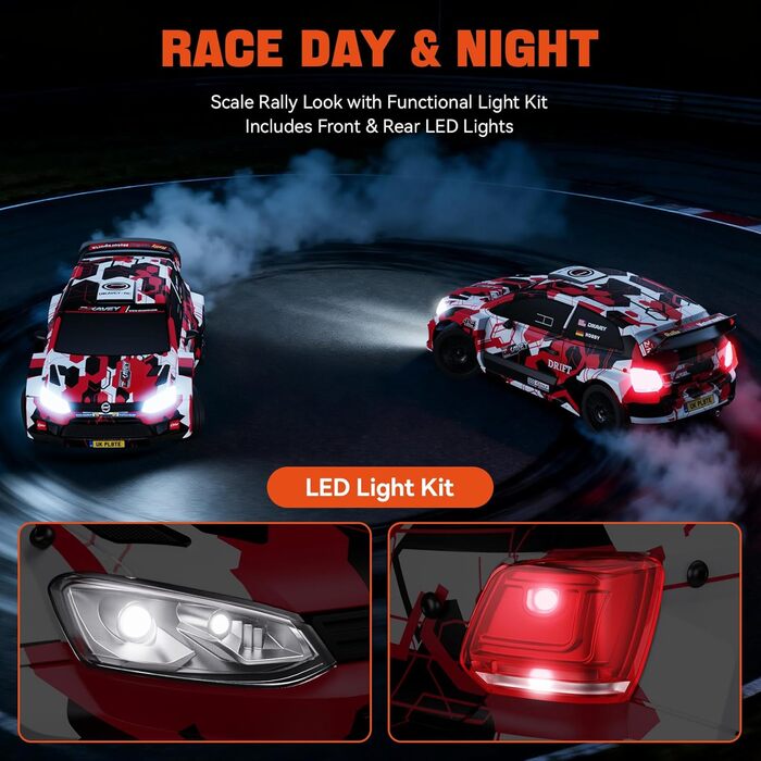 Швидкісний RC автомобіль 1/12 для дорослих, 50 миль/год, Brushless, Drift, 4WD RTR, з гіроскопом, помаранчевий