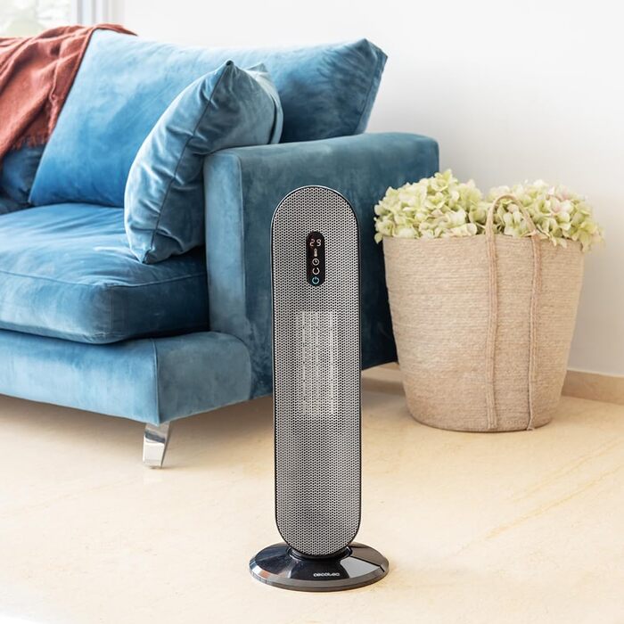 Керамічний обігрівач Cecotec Ready Warm 10100 Smart Ceramic. 2200 Вт, LED-дисплей, 3 режими, термостат, захист від перекидання, захист від перегріву, осциляція. Білий (пульт дистанційного керування + сенсорне управління + Max)