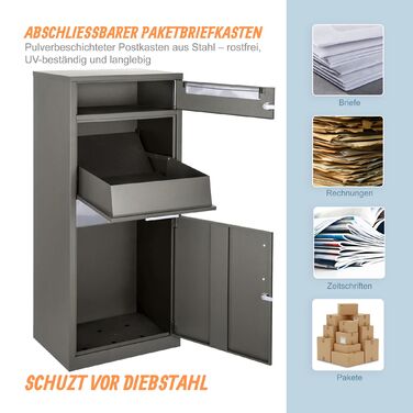 Скринька для листів Relaxdays з відділенням для пакунків