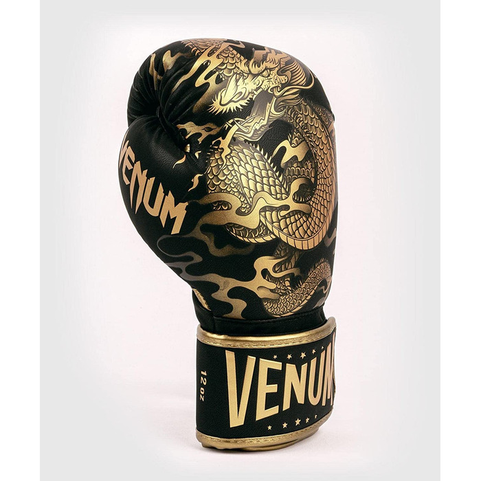 Боксерські рукавички Venum Dragon's Flight 12 унцій чорно-бронзові