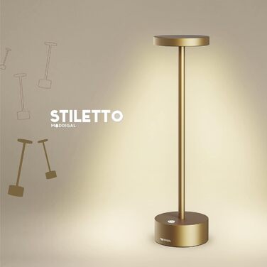LED-лампа Neu Stiletto IP54 - бездротова, USB-C, для дому та ресторану (Темне Золото)