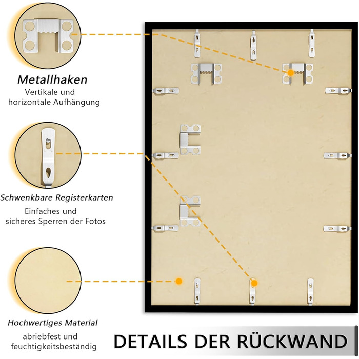 Набір фоторамок 50x70 см (3 шт.) Чорні, дерев'яні рамки для фото, картин, постерів 50х70 см