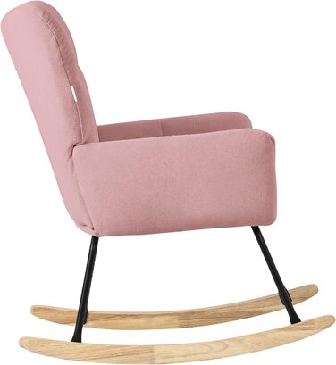 Крісло-гойдалка ML-Design рожевого кольору з оббивкою під фліс, дерев'яні полози, для вітальні, спальні, балкона