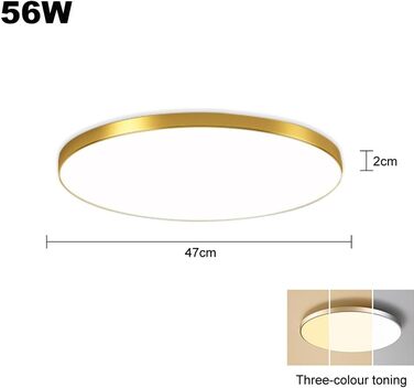 Стельовий світлодіодний світильник Mengjay, 3000K6000K, ультратонкий, круглий, 56 Вт, золото