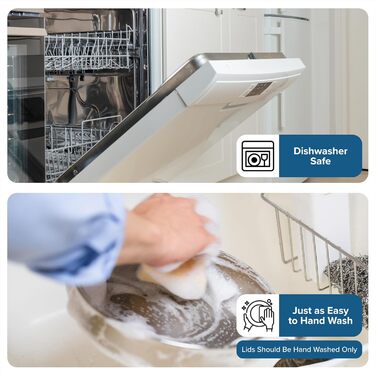 Набір місок для перемішування Viking Culinary з нержавіючої сталі, 10 шт. | Силіконова неслизька основа | З герметичними кришками | Можна мити в посудомийній машині | Чорний