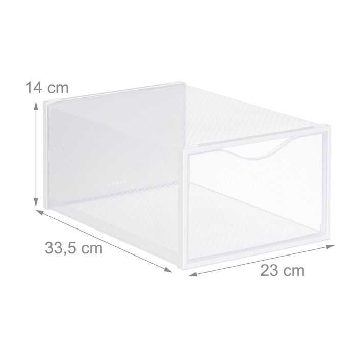 12 коробок для взуття Relaxdays, прозорі