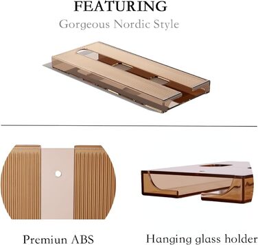 Тримачі для келихів вина Vaisoeny (4 шт), прозорі, для кухні та бару (колір: коричневий, 2 шт в упаковці)