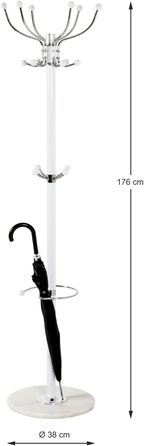 Вішалка для одягу HAKU Möbel, хром, мармур, метал, 176 x 38 см, сучасний стиль