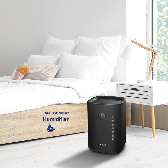 Ультразвуковий зволожувач повітря Clean Air Optima CA-605B з UVC-стерилізацією, іонізатором та аромадифузором, 480 мл/год, для приміщень до 65м², чорний