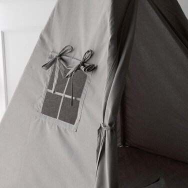 Дитяче намет PaLulli® Tipi з бавовни, матрац, система стабілізації, ліхтар та декоративні подушки (сірий)