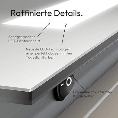 Дзеркало для ванної кімнати Talos Horizon LED 50x70 см з підсвічуванням, нейтрально-білим світлом та алюмінієвою рамою