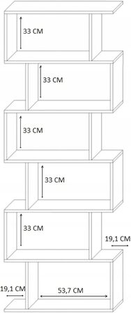 Книжкова шафа MATKAM BASK MAX з ДСП, Ш/В/Г 76,4x210x28см, стояча полиця, полиця кубічна, окремо стояча, ідеально підходить як міжкімнатна перегородка, доступна в різних варіантах (чорна)