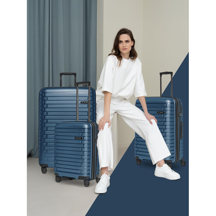 Набір валіз Pactastic Hartschalen 3-в-1: міцний поліпропілен, розширюваний, TSA-замок, 4 колеса | для жінок та чоловіків (Collection 04)