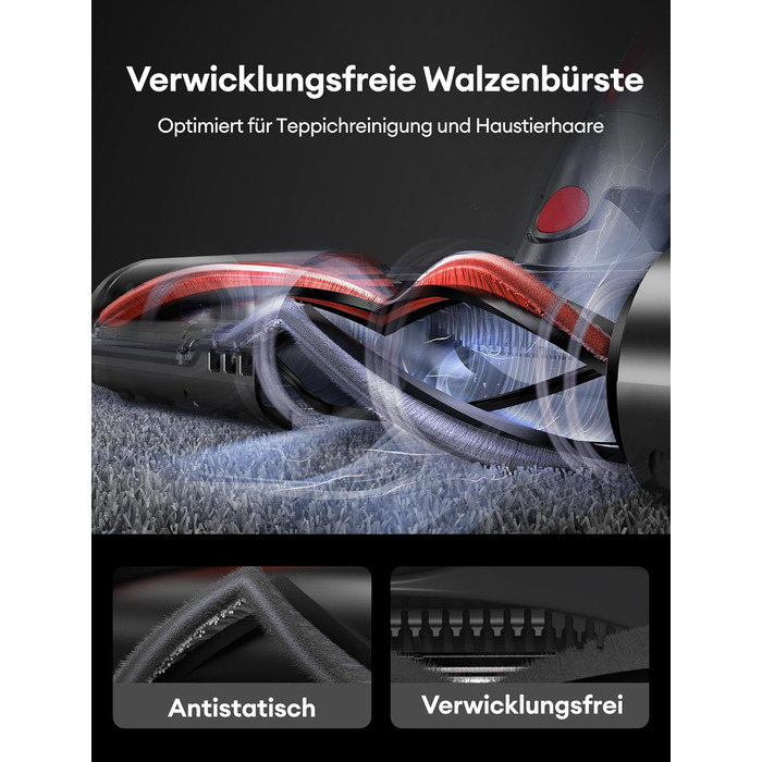 Бездротовий акумуляторний пилосос Ultenic U16 Flex: 550W, 50000Pa, 60 хв роботи, сенсорний екран, труба-кліпса, док-станція, антизаплутування для твердих поверхонь, килимів та шерсті тварин