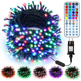 Гірлянда світлодіодна святкова на 300 LED, RGB, 30м, для прикраси дому, саду, балкону, вечірки, Halloween, з таймером, димуванням, вологостійка