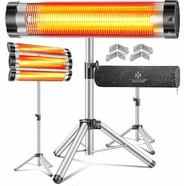 Інфрачервовий обігрівач KESSER® 2500W з захисним чохлом та телескопічним штативом – для тераси, вітальні, дачі