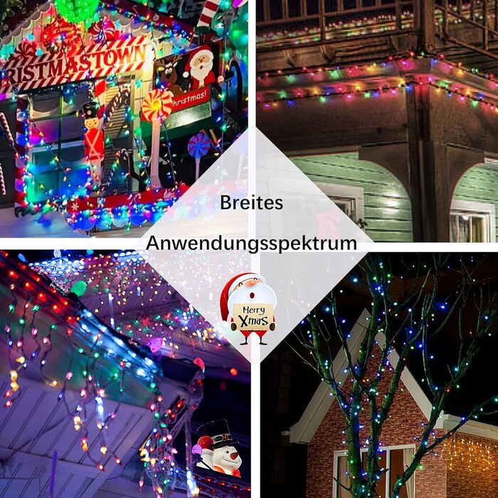 Гірлянда світлодіодна Hopelit 50 LED, 5 м, кольорова, на батарейках, з таймером, 8 режимів, вологостійка, для декору саду, вечірки, ялинки