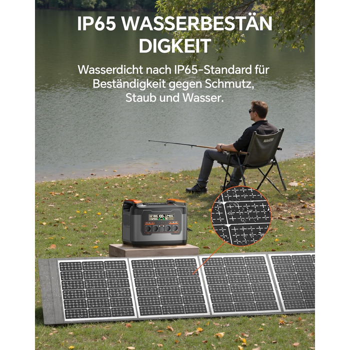 Портативна електростанція Power Lifting 3000W, 1102,5Wh, LiMnFePO4 акумулятор, сонячна панель 400W, MPPT, USB-C 100W, 230V AC, для кемпінгу та відпочинку на природі (S2400+400W)