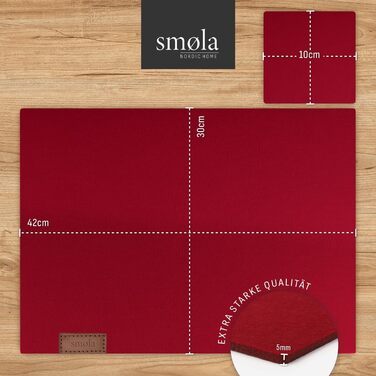 Набір з 12 елементів Smøla: преміум фетровий набір на стіл з підставками I Темно-сірий, миється I Декор для столу, літо