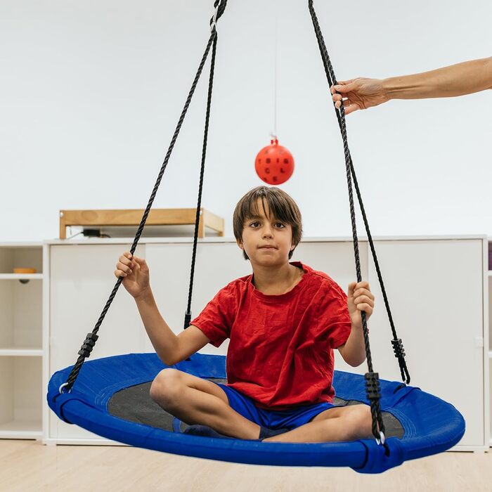 Сітчаста гойдалка ZERRO для дітей та дорослих, Ø120см, регульована висота, до 150кг (Блакитна)