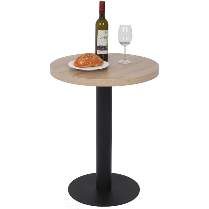 Кухонний стіл Mingone 80x80 см з дерев'яною стільницею та металевими ніжками - для кухні, вітальні, балкону, їдальні