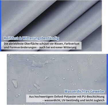 Чохол для парасольки/маркету/садового парасоля, захисний, анти-UV, діаметром до 400 см, 300x300 см (колір: коричневий/сірий, розмір: 240x57/57 см)