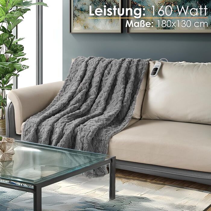 Електрична гріюча ковдра з автовимкненням 180x130 см, 9 температурних режимів, 40°C, пральна