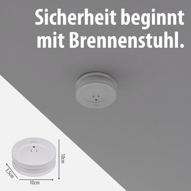 Набір димових датчиків Brennenstuhl 6x RM C 9010 з змінною батареєю (сертифіковано EN 14604, гучний сигнал) білий