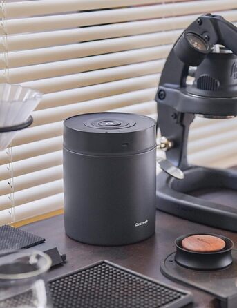 OUTPEAK Neo 2025 Kilo Auto-Vakuum-Kaffeedose: Контейнер для кави з авто-вакуумним насосом, 1,5 л, для 500 г кавових зерен, з кнопкою, з нержавіючої сталі, для бариста, подарунок (великий, матовий чорний)