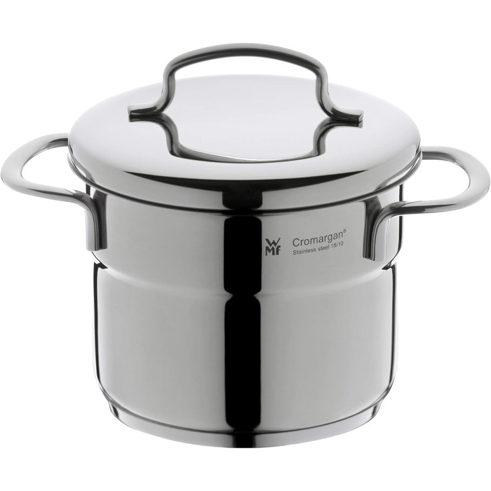 Пароварка WMF Mini з металевим кришкою 1,5л, Cromargan нержавіюча сталь, індукція, компактна, для невеликих порцій, 12 см