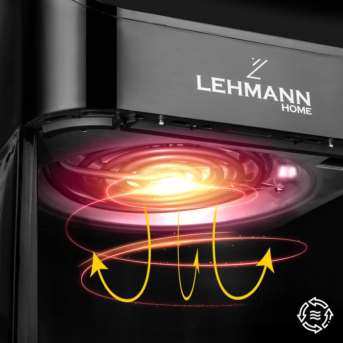 Фритюрниця повітряна LEHMANN XXL з 2 камерами (13 програм, 50–200°C, Touchscreen, антипригарне покриття, 8л)