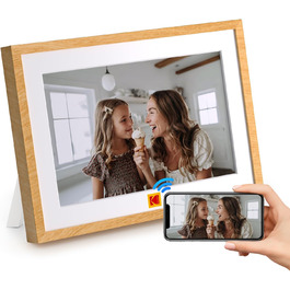 Цифровий фоторамка Kodak WiFi 10.1 дюйм з Wi-Fi, 32GB, сенсорний екран, акумулятор, дерево