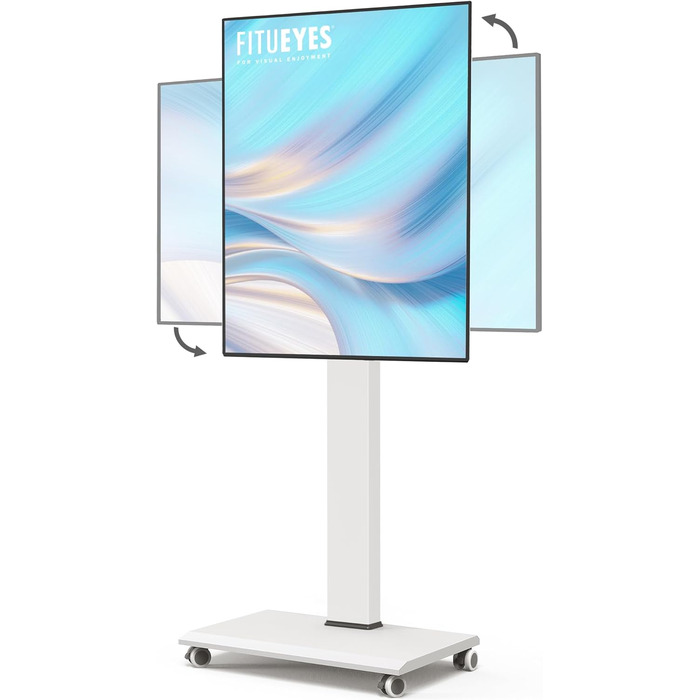 Підставка для телевізора FITUEYES на колесах, 32-75 дюймів, плазма/LCD/LED, білий, VESA 600x400 мм