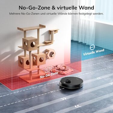 Робот-пилосос з функцією миття підлоги, автоматична станція самоочищення, лазерна навігація, зони заборони, 5000Pa, 5*2.5L мішки для пилу, 180 хвилин роботи, керування через додаток, для твердих підлог, килимів та шерсті тварин, S20