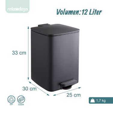 Відро для сміття Relaxdays Кухня, 12 літрів