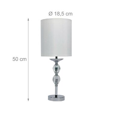Лампа для столу Relaxdays з кришталевою основою та тканинним абажуром