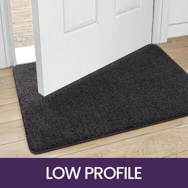 Килимок для дому DEXI 80 x 120 см, чорно-сірий, антиковзаючий, швидковисихаючий, для собак, вхідні двері, коридор