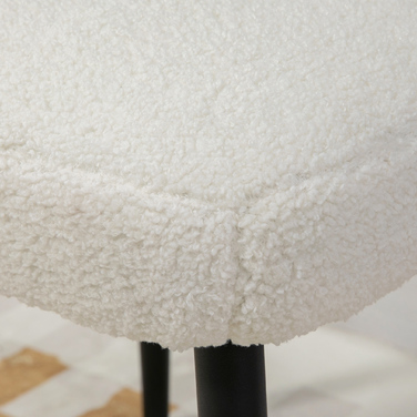 Табурет для макіяжу HOMCOM Footstool Square Ottoman Cashmere Look зі сталевими ніжками для вітальні Спальні кремовий 42x42x47см
