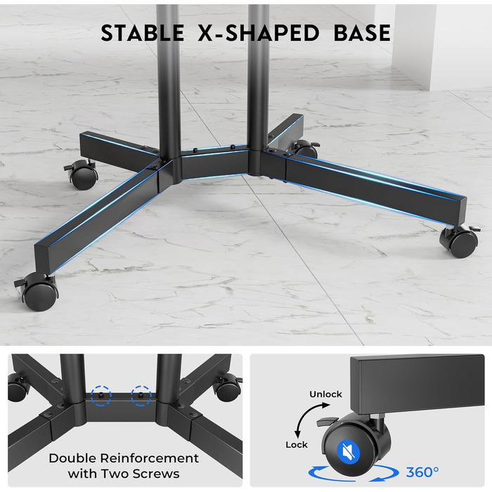 Мобільна стійка для телевізора BONTEC з колесами 32-85