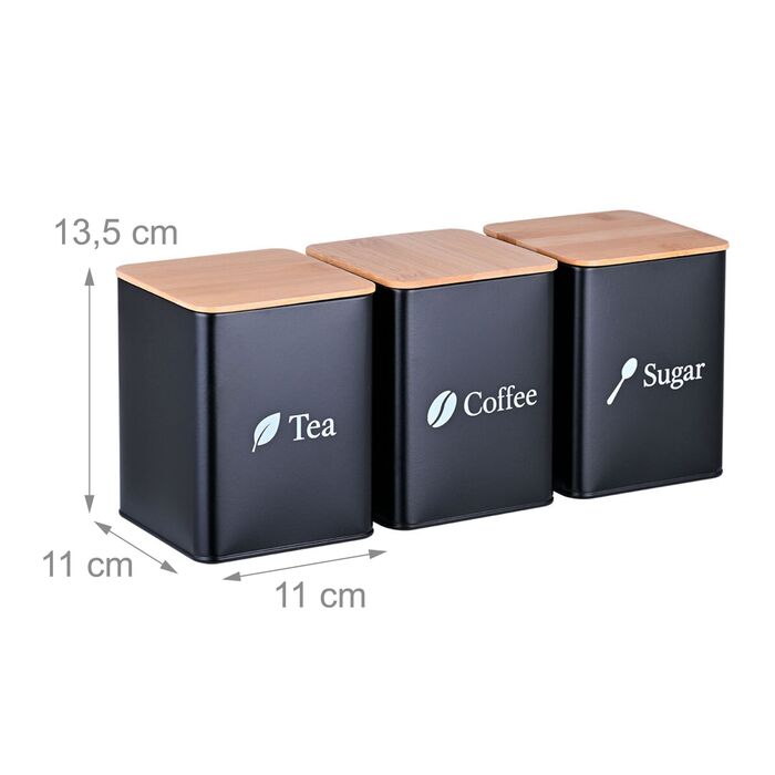 Набір з 3 квадратних контейнерів для зберігання Relaxdays