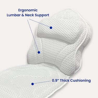 Подушка для ванни, швидковисихаюча, велика сітчаста подушка для тіла, з мішком для білизни та петелькою, біла