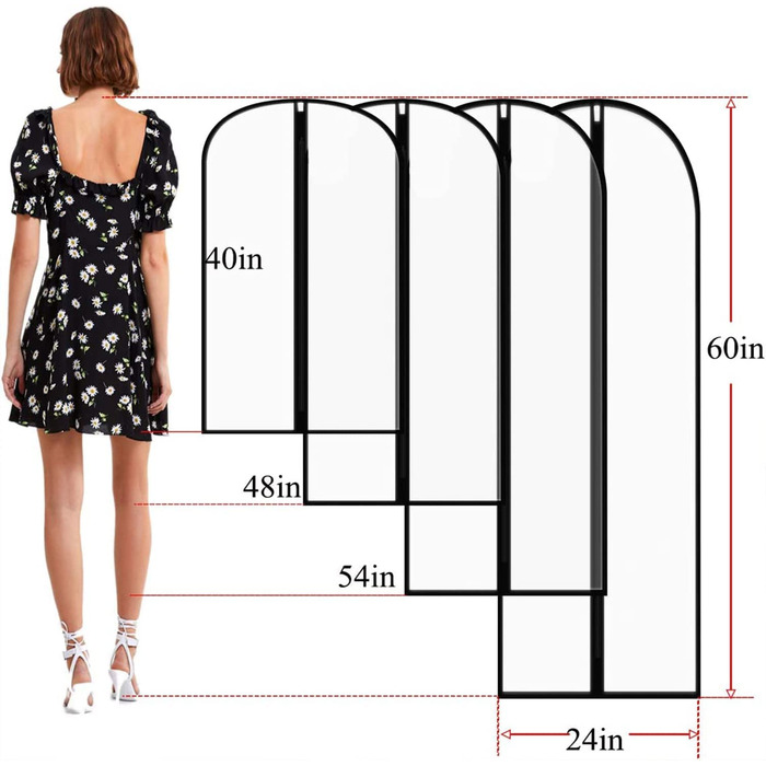 Чохол для одягу JSF із застібкою-блискавкою, 60-80 см