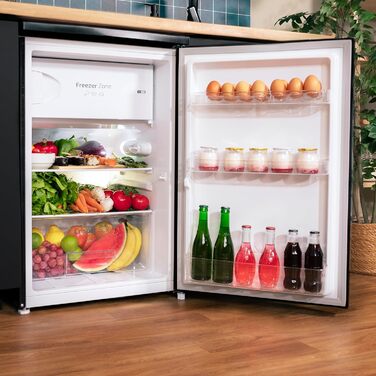 Холодильник Cecotec Bolero CoolMarket TT 107 L Black: міні-холодильник, клас E, регулювання температури, контейнер Crisper, морозильна камера, тиха робота