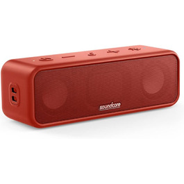 Soundcore 3 Bluetooth Колонка: Стерео Звук, Титанова Мембрана, BassUp, 24 год, IPX7, EQ, для дому, на вулицю, саду (Чорний)