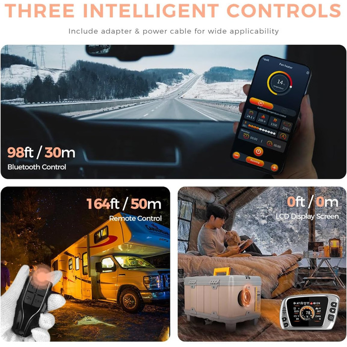 8kW дизельна автономна пічка опалення для вантажівок, фургонів, кемперів (Pink) з керуванням через додаток та AC адаптером