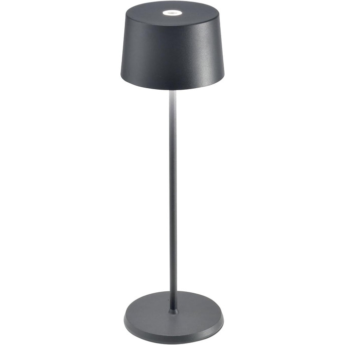 Zafferano Olivia Pro: Переносний LED-столик з торшером, сенсорне керування, регулювання яскравості, 2200-3000K, 35 см, темно-сірий
