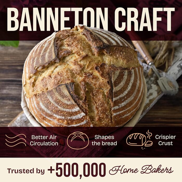 Набір для випічки закваски Superbaking: 2 корзини для розстойки (22.9 см, 25.4 см) та стартер, комплект для приготування заквасочного хліба