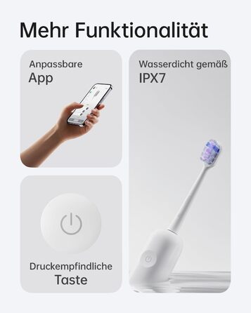 Електрична зубна щітка Laifen Wave: звукова, з вібрацією та осциляцією, 3 насадки, IPX7, біла (ABS)