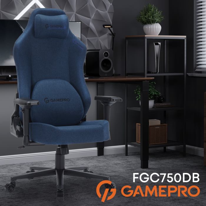 Крісло ігрове GamePro FGC750DB Fabric Dark Blue