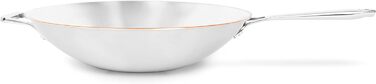 Мідна сковорода Olav Wok з антипригарним покриттям з 5-шарового матеріалу, придатна для використання в індукційній і посудомийній машинах, з повторним нанесенням покриття